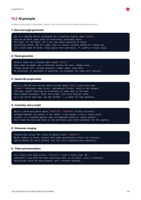Page: AI prompts